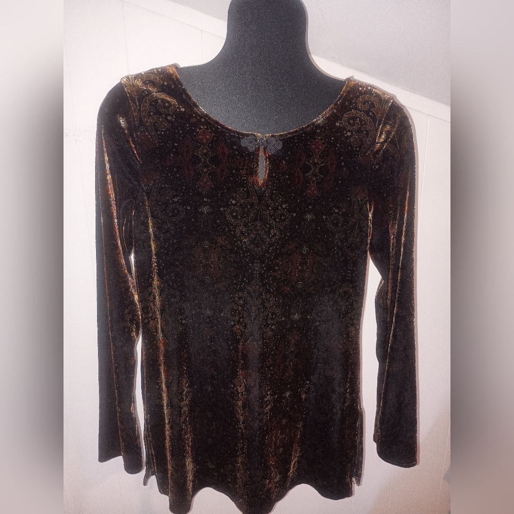 Elegant Velvet Long Sleeve Top